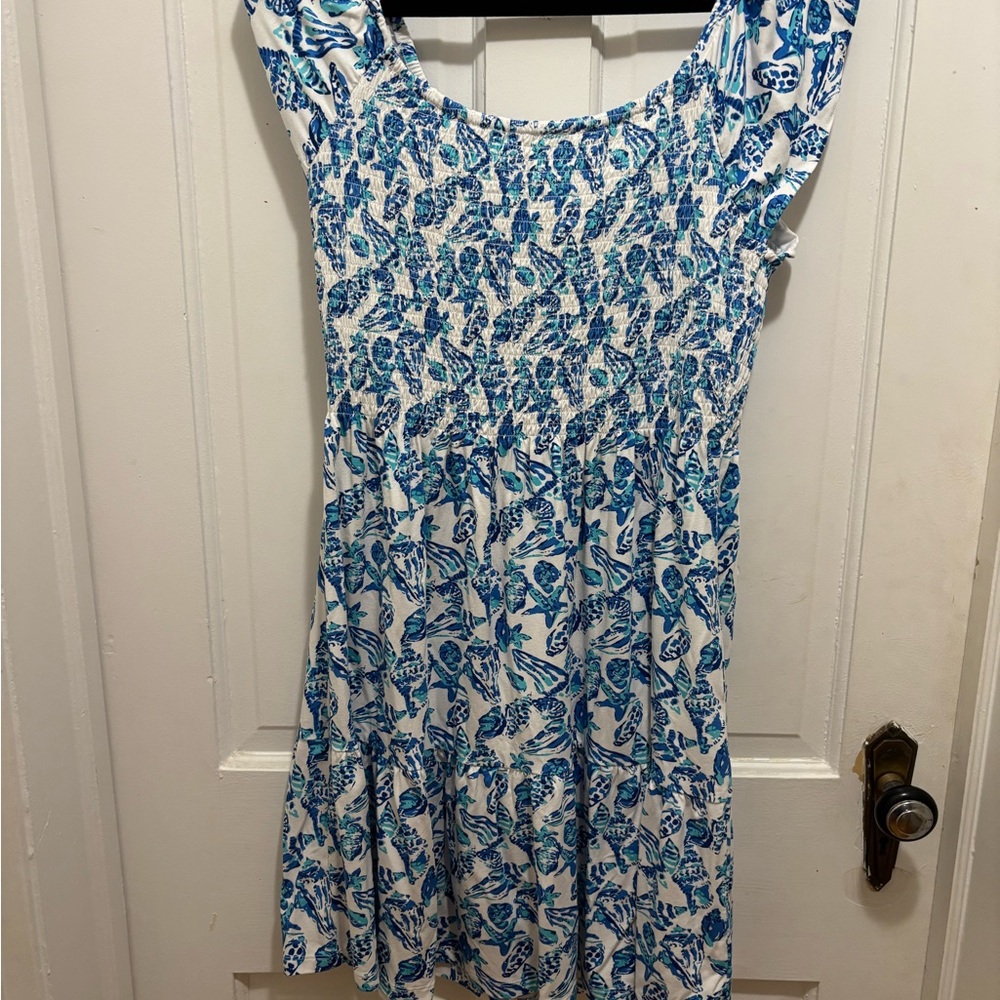Lilly Pulitzer Blue and White Textured Dress